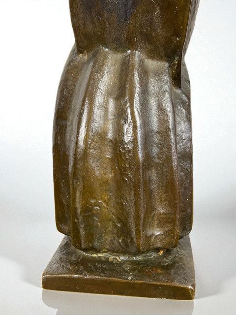 ANTIQUE PATINATED BRONZE REPRESENTING THE "VIRGIN AND CHILD", 42 CM HIGH