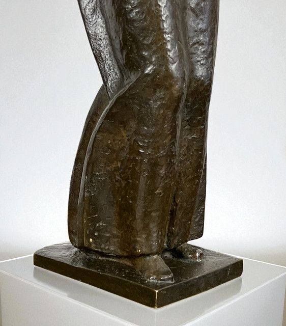 ANTIQUE PATINATED BRONZE REPRESENTING THE "VIRGIN AND CHILD", 42 CM HIGH