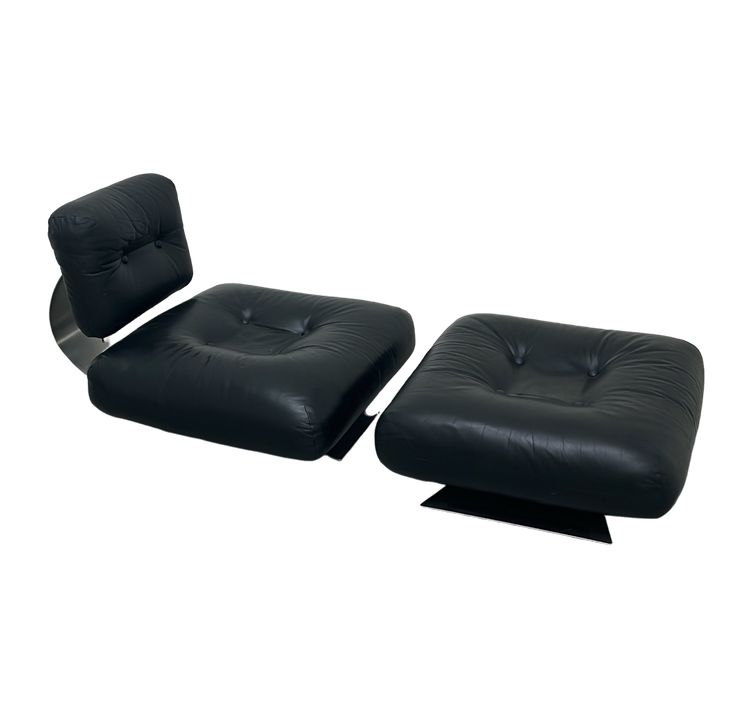 Oscar Niemeyer Lounge Chair + Ottoman Model Alta Bas ON1PH for Mobilier International