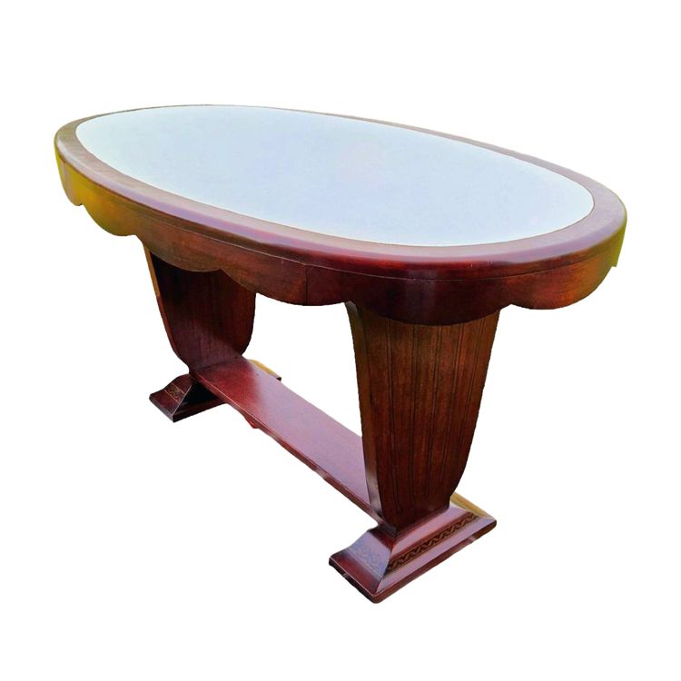 1925 Art Deco inlaid mahogany desk table