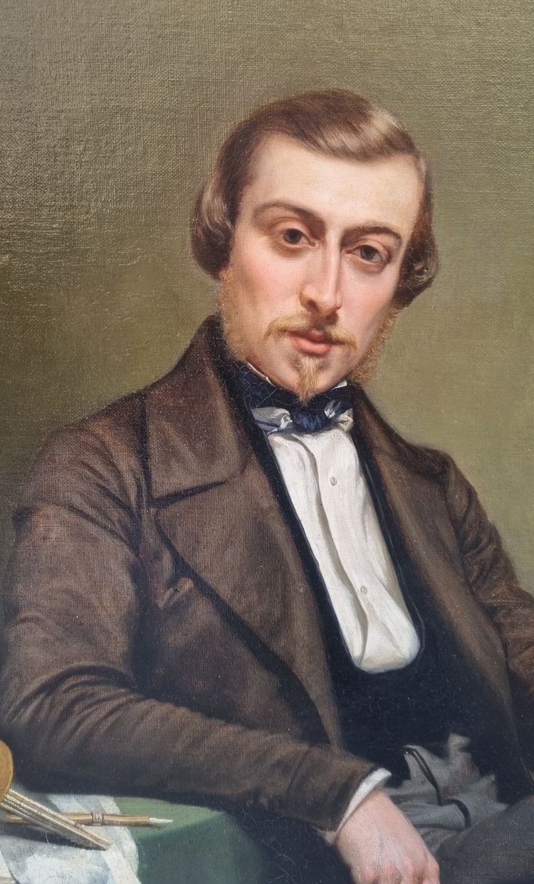 Camille GASTINE - Portrait of the painter Eugène Cicéri