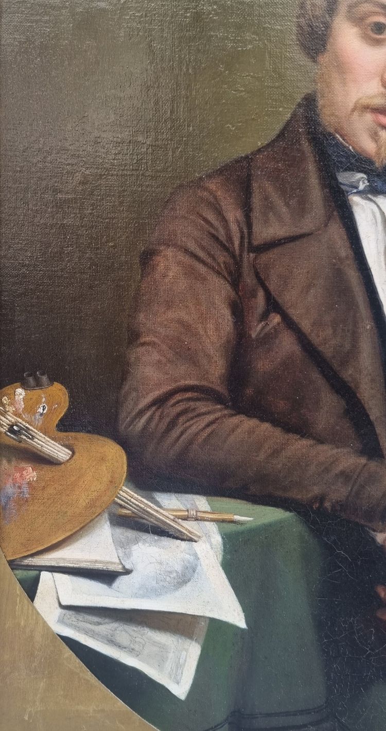 Camille GASTINE - Portrait of the painter Eugène Cicéri