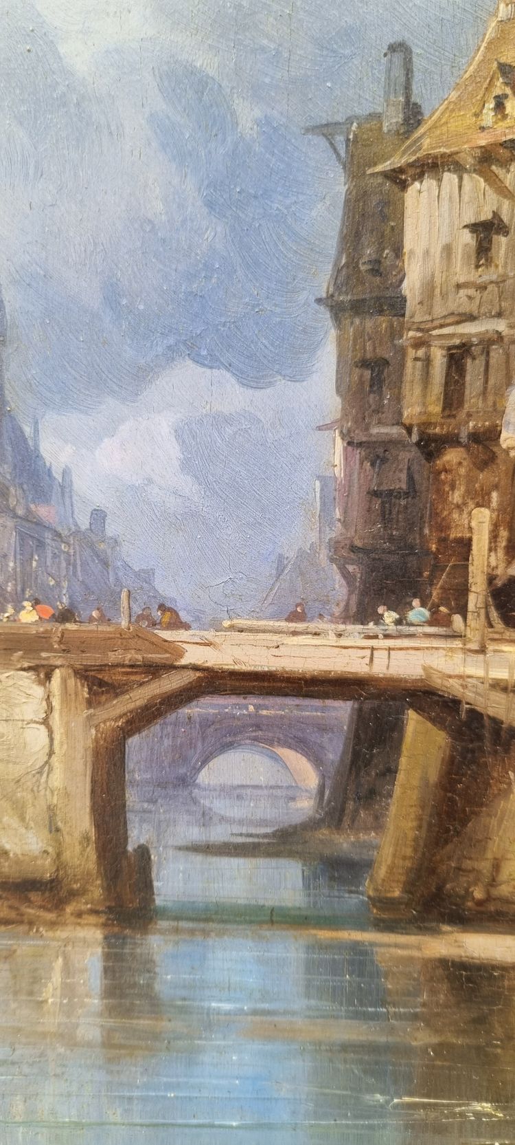 Charles Euphrasie KUWASSEG  - Vue animée d'une ville normande près de la mer