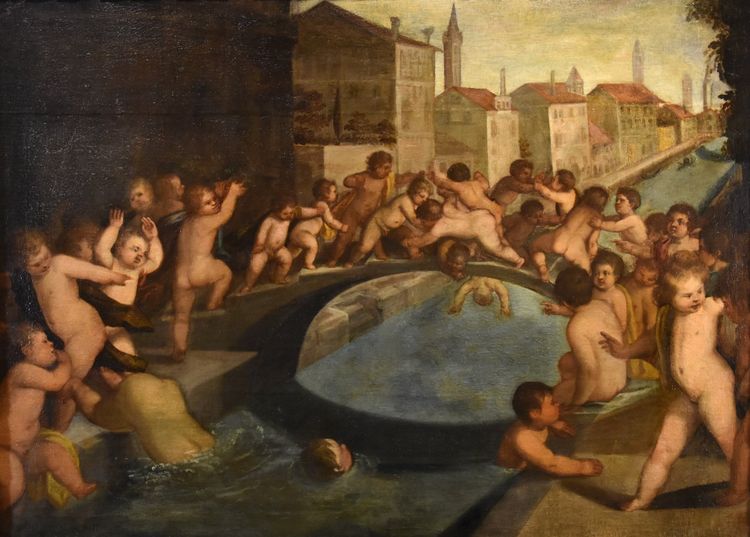 Lotta tra putti sul ponte dei Pugni a Venezia, Tiziano Vecellio (Pieve di Cadore 1490 - Venezia 1576