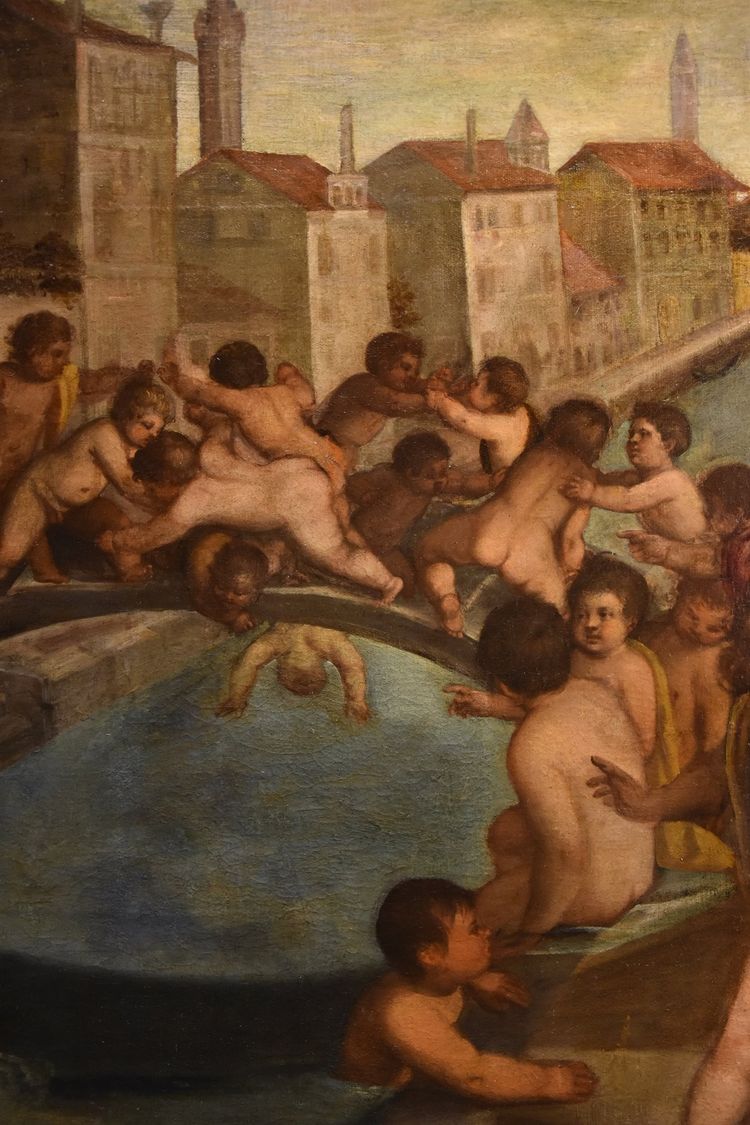 Lotta tra putti sul ponte dei Pugni a Venezia, Tiziano Vecellio (Pieve di Cadore 1490 - Venezia 1576