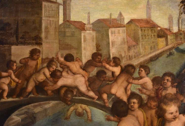 Lotta tra putti sul ponte dei Pugni a Venezia, Tiziano Vecellio (Pieve di Cadore 1490 - Venezia 1576