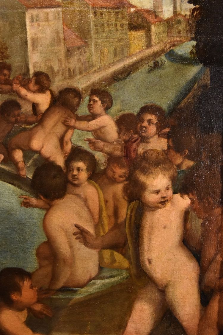 Lotta tra putti sul ponte dei Pugni a Venezia, Tiziano Vecellio (Pieve di Cadore 1490 - Venezia 1576