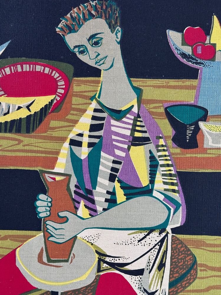 Minimalist tapestry by Robert DEBIEVE 1950
