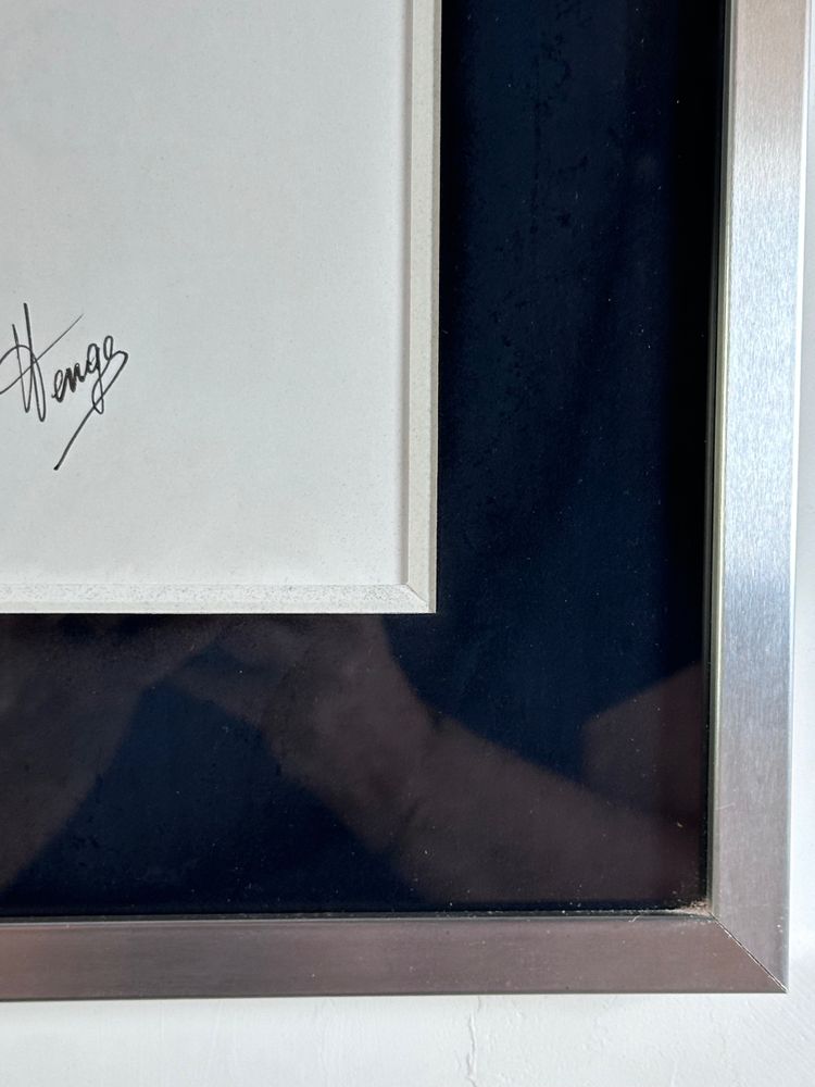 Graphic drawing framed under glass "silhouette" signed 1970'S