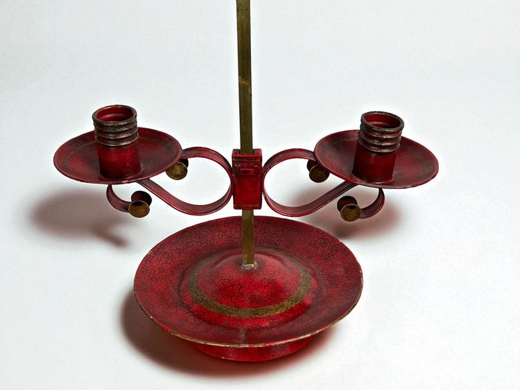LAMPE BOUILLOTTE A DEUX LUMIÈRES EN TÔLE RÉGLABLE EN HAUTEUR ( non électrifier )
