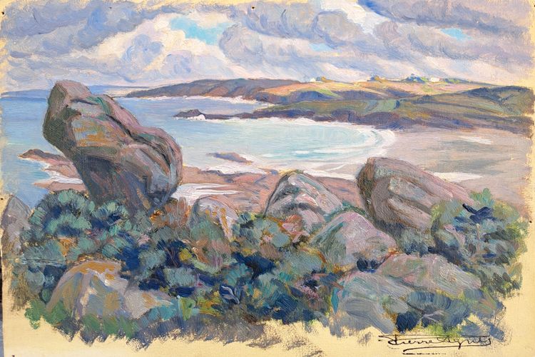 Pierre Agnès (1898-1964), Paesaggio bretone, olio