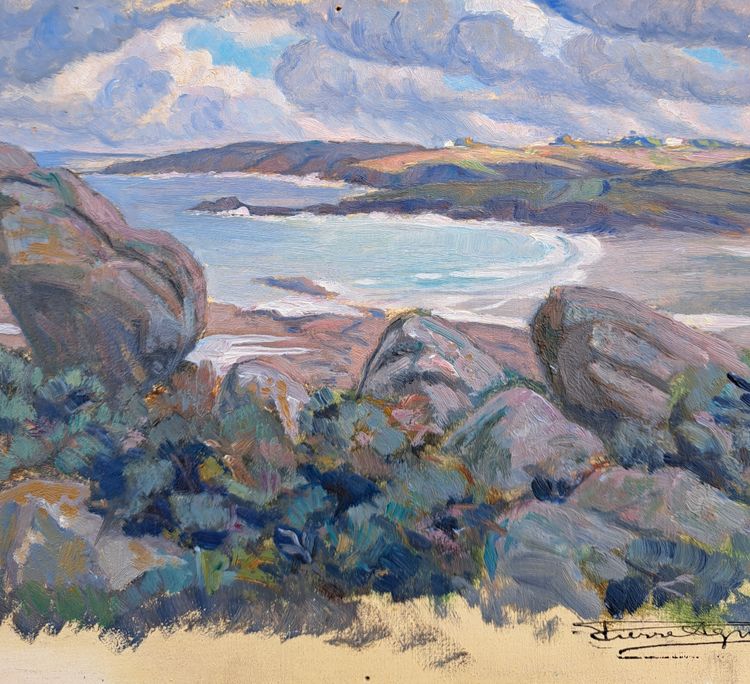 Pierre Agnès (1898-1964), Paesaggio bretone, olio