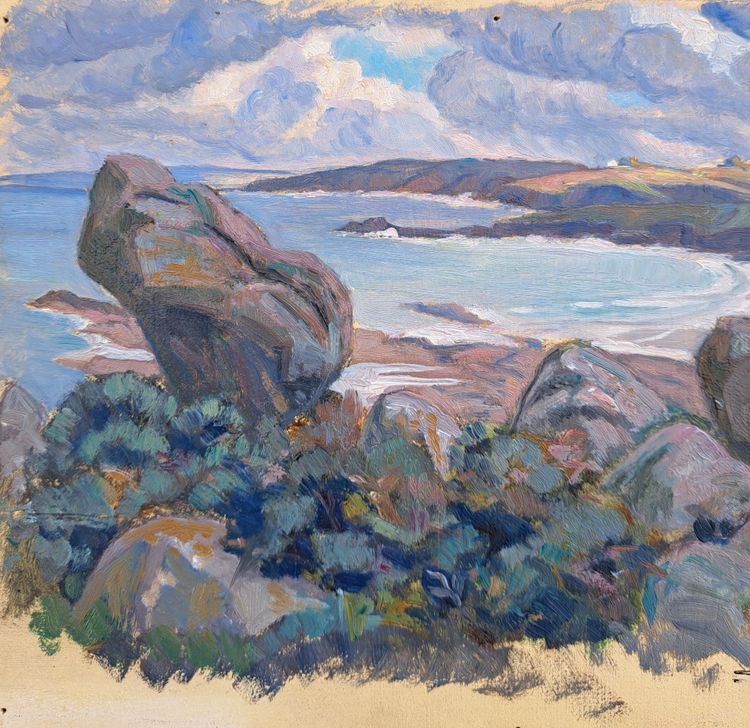 Pierre Agnès (1898-1964), Paesaggio bretone, olio