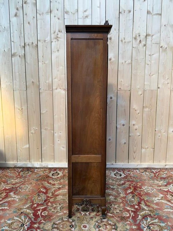Showcase - narrow louis xv style library in walnut