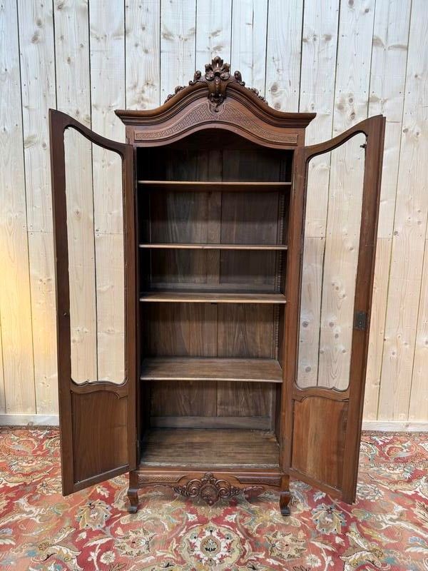 Showcase - narrow louis xv style library in walnut