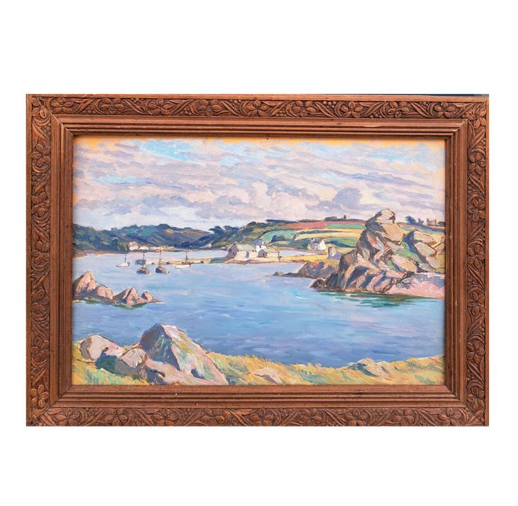 Pierre Agnès (1898-1964), Port breton (Etel?), olio