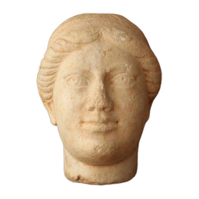 Testa femminile in marmo, stile antico