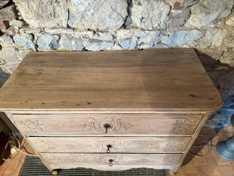 Cassettone Luigi xv Liégeoise della fine del XVIII secolo in rovere naturale