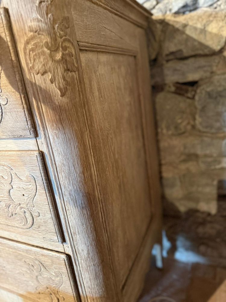 Cassettone Luigi xv Liégeoise della fine del XVIII secolo in rovere naturale