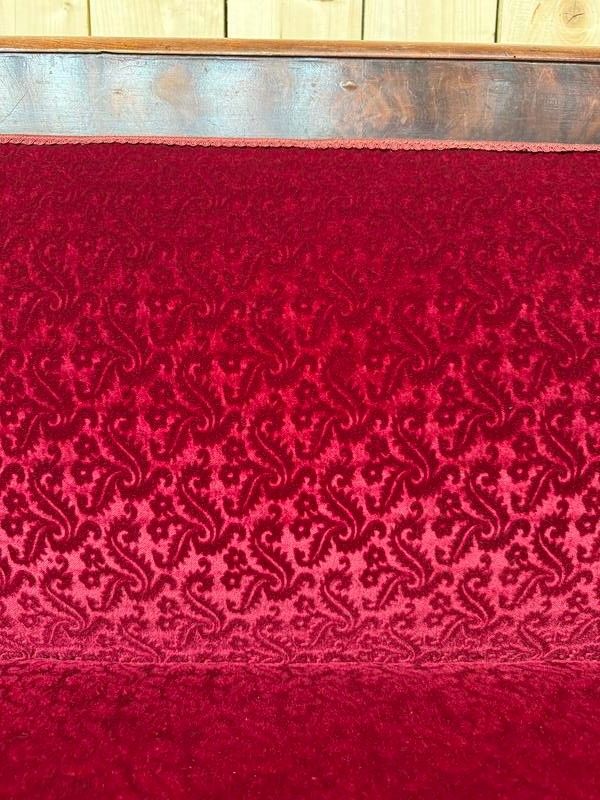 Red velvet restorarion -era sofa