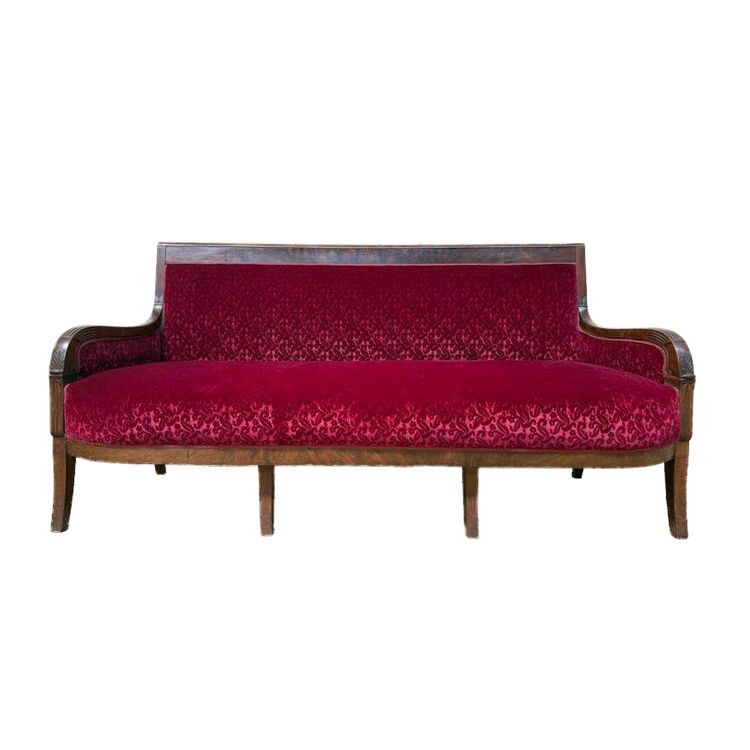Red velvet restorarion -era sofa