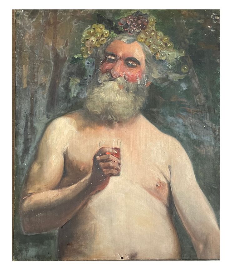 Jahrhundert Wunderschönes Porträt von Bacchus, Thema: Weinrebe, Wein, Dyonisos Antikes Rom