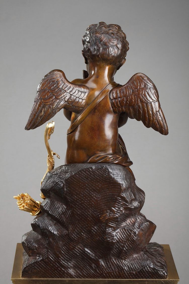 Marble Clock "Cupid Reading" by Ledure and Hémon 