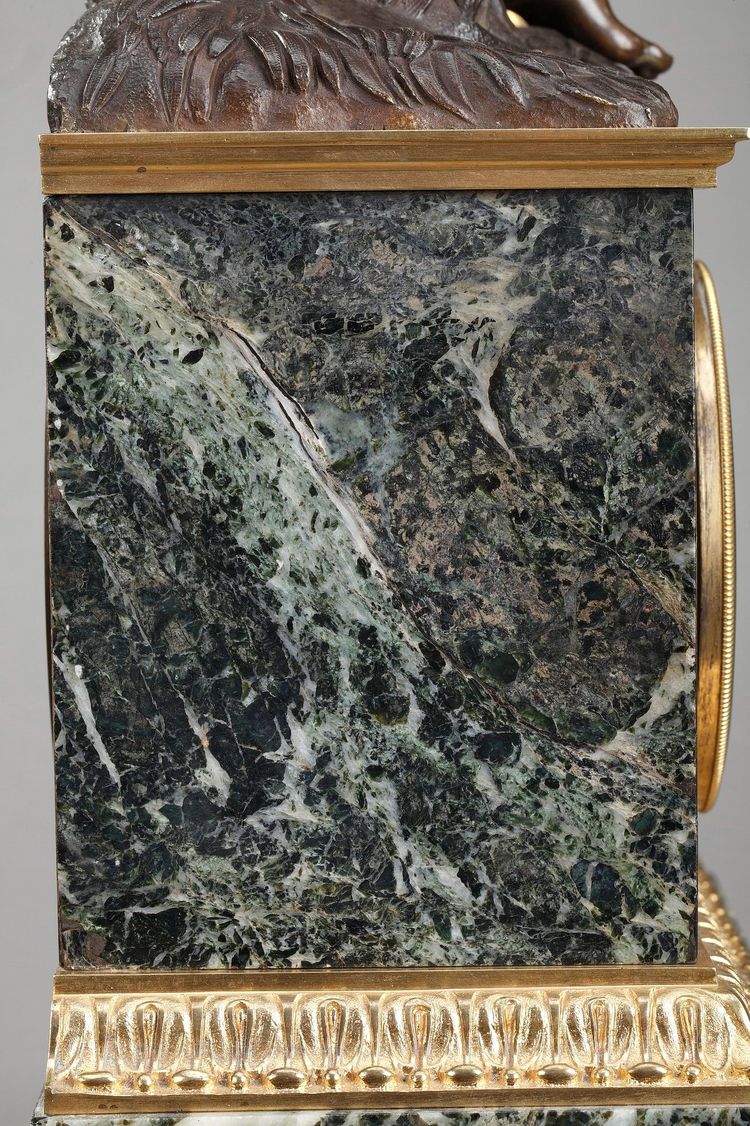 Marble Clock "Cupid Reading" by Ledure and Hémon 