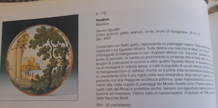 Castelli 18th century two oval earthenware animated landscapes