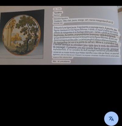 Castelli 18th century two oval earthenware animated landscapes