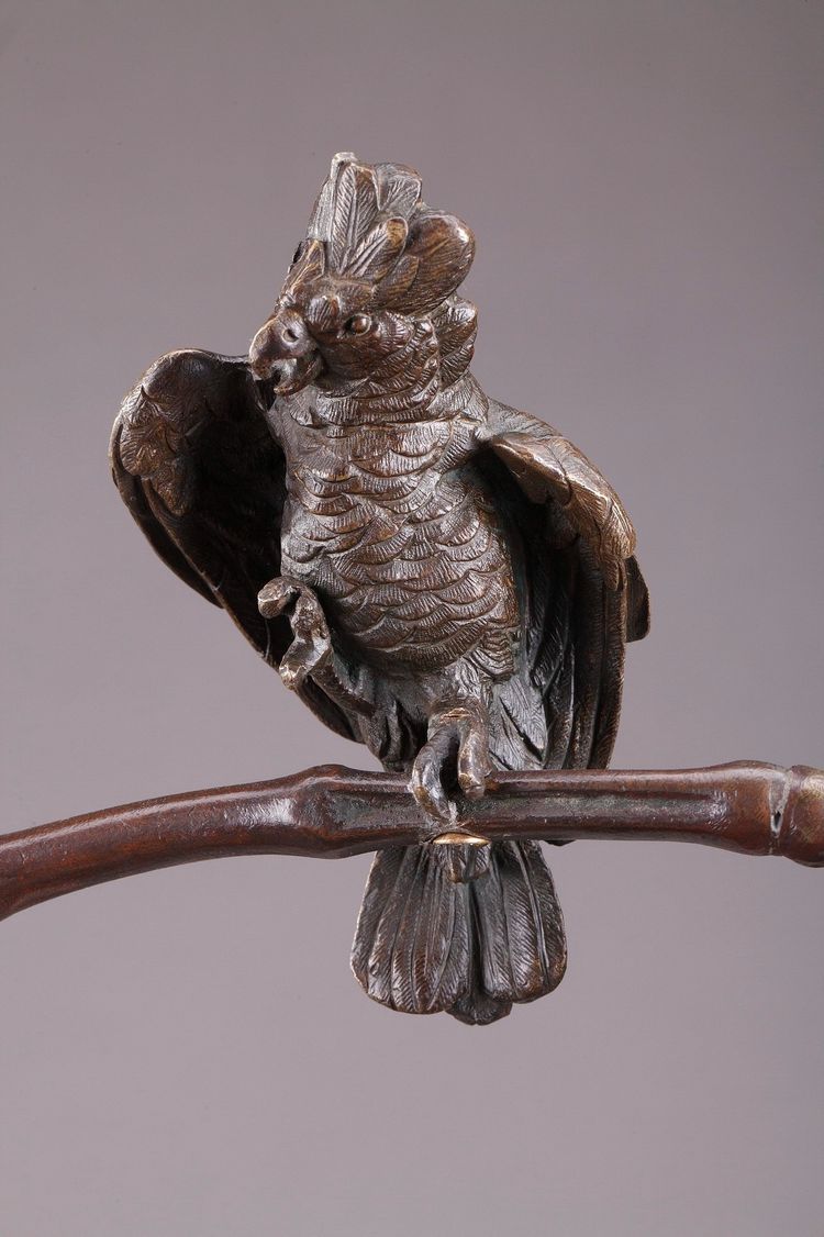 Grande bronzo "L'Oiseleur Indou" di Auguste de Wever (Belgio, 1836-1910)