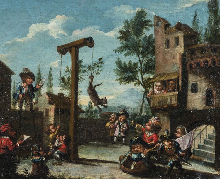 Brescia School of the 17th century "The Torture of the Cat"