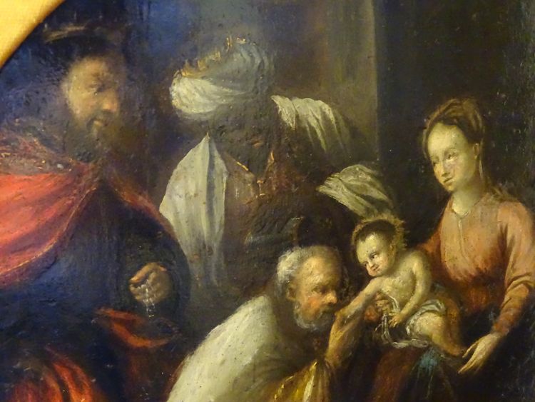 Antique 17th C painting Adoration of the Magi Jacopo Bassano Follower Workshop