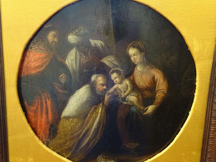 Antique 17th C painting Adoration of the Magi Jacopo Bassano Follower Workshop