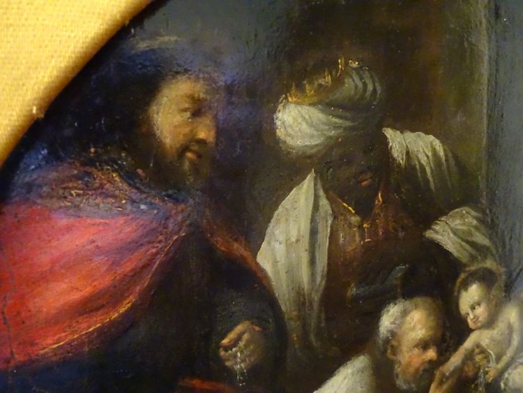 Antique 17th C painting Adoration of the Magi Jacopo Bassano Follower Workshop