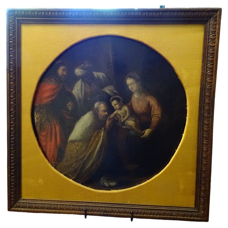 Antique 17th C painting Adoration of the Magi Jacopo Bassano Follower Workshop