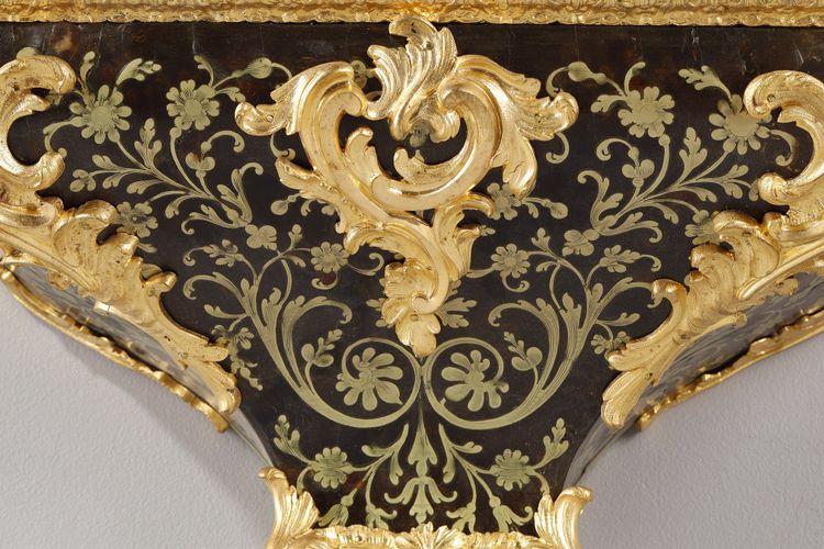 Cartella e console in intarsio BOULLE e bronzo dorato, periodo Luigi XV