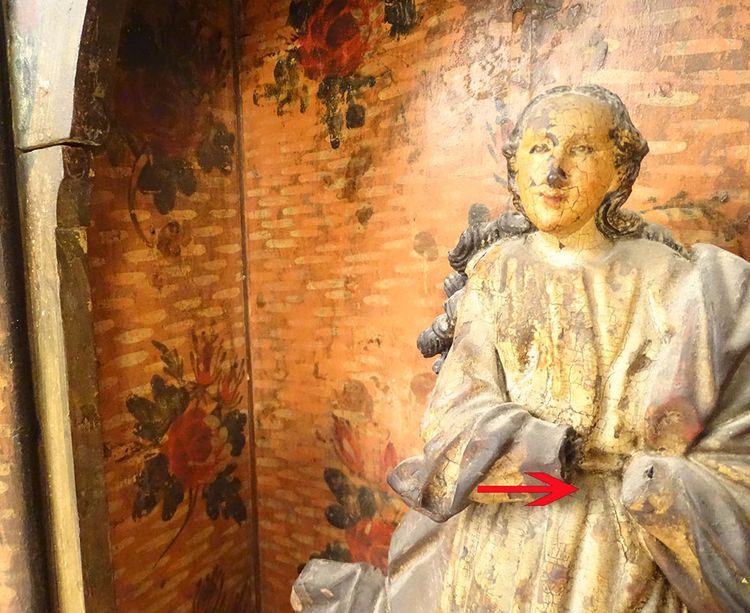 Retable bois peint sculpture Vierge Assomption de Conceicao oratoire XVIIIè