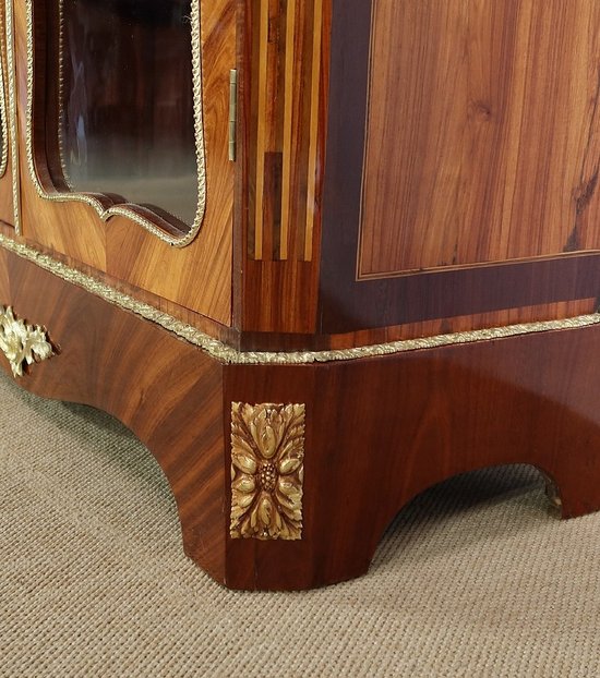Small Precious Wood Display Case in the Louis XIV style, Napoleon III period - 1850