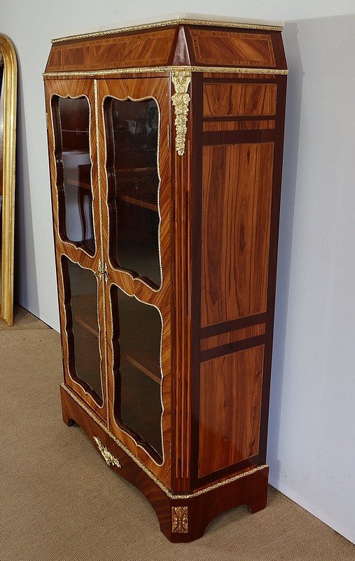Small Precious Wood Display Case in the Louis XIV style, Napoleon III period - 1850