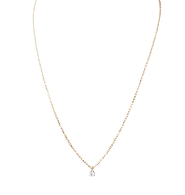 collier solitaire en or rose et diamant