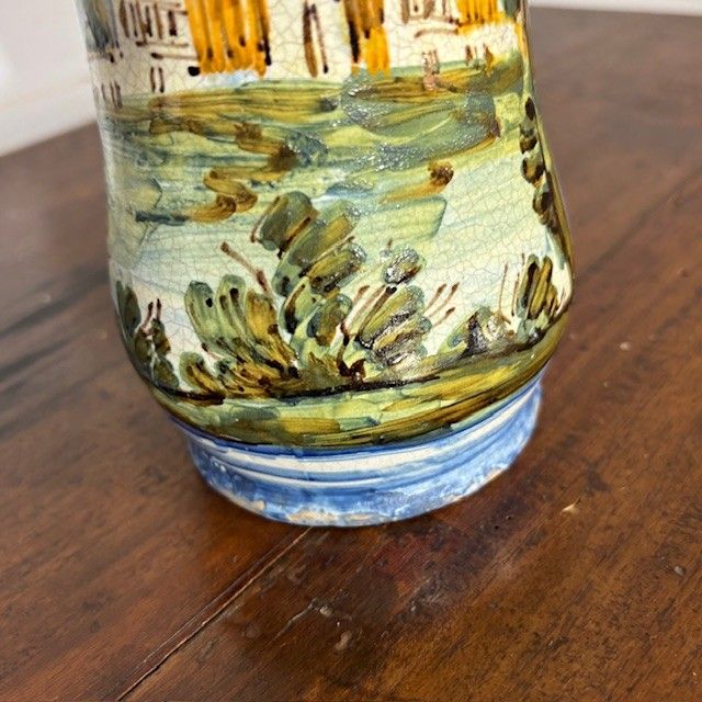  Ancien pot d'apothicaire Albarello 18ème siècle Naples . cm 20