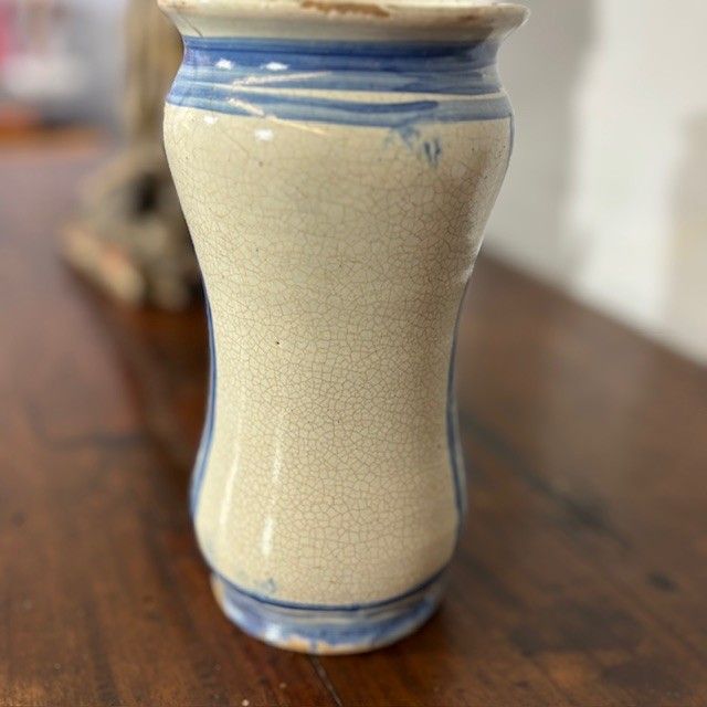  Ancien pot d'apothicaire Albarello 18ème siècle Naples . cm 20