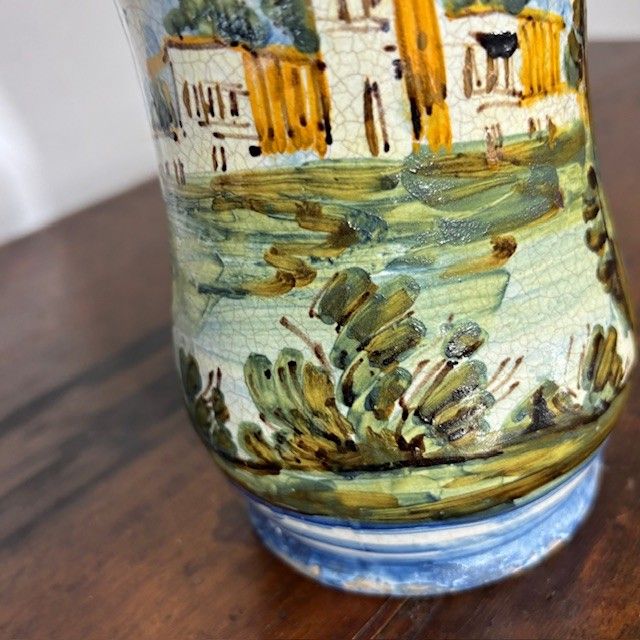  Ancien pot d'apothicaire Albarello 18ème siècle Naples . cm 20