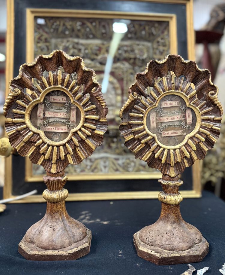Pair of reliquaries - Saint Jean Népomucène - 18th century