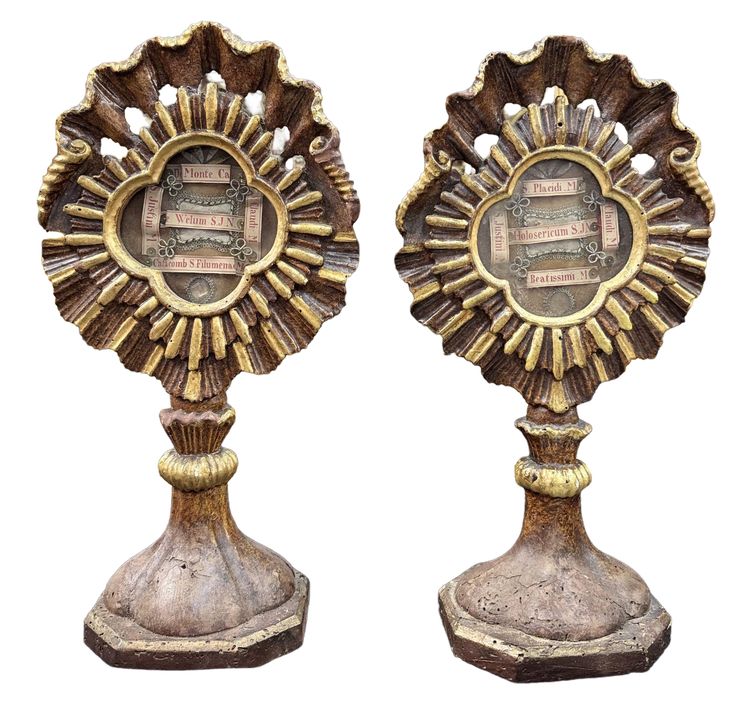 Pair of reliquaries - Saint Jean Népomucène - 18th century