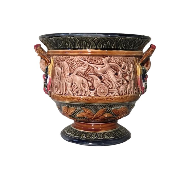 Late 19th century barbotine planter