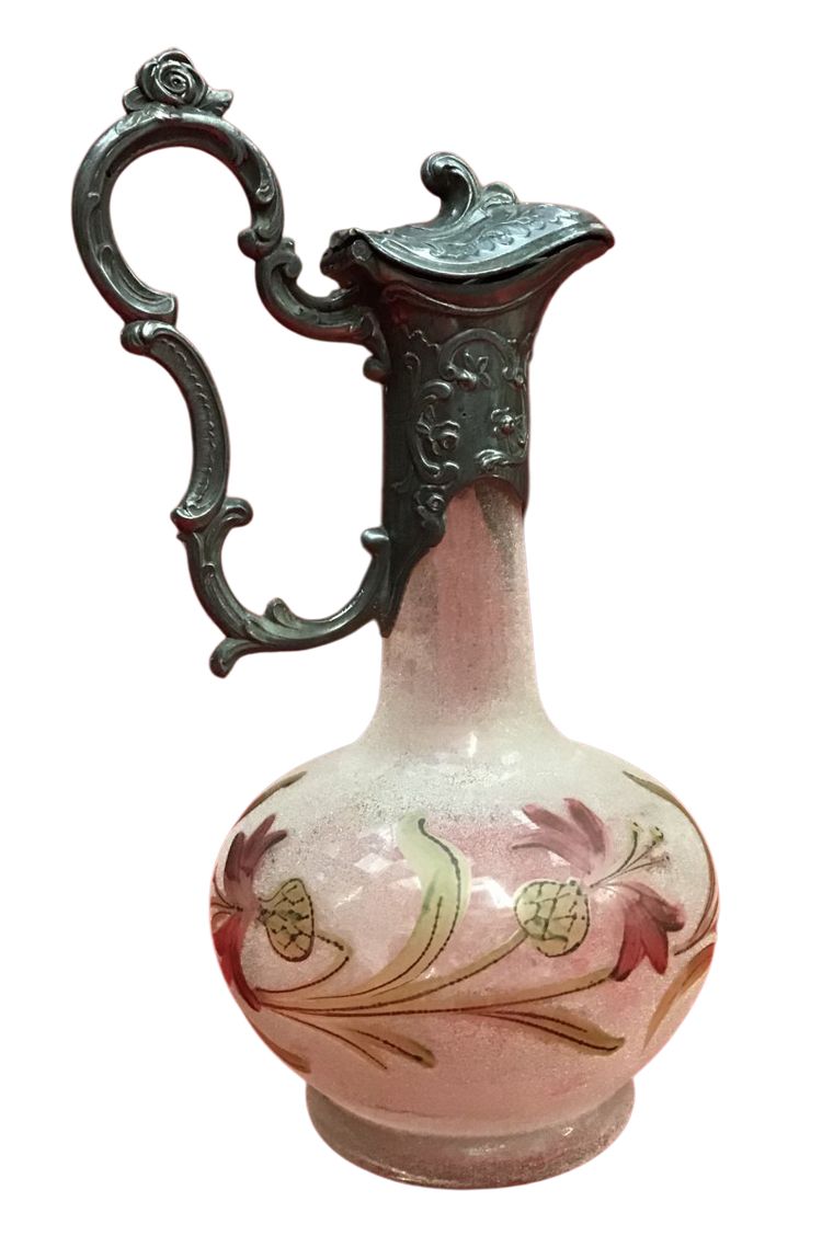 Ewer In Frosted Glass, Early 20th century