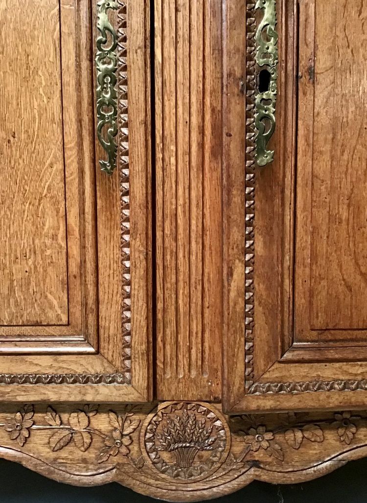 Normannisches Sideboard aus Eiche, 1. Hälfte 19.