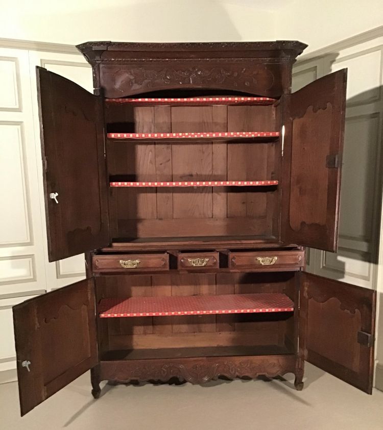 Buffet 2 Corps Normand En Chêne, Région De Villedieu, XIX secolo